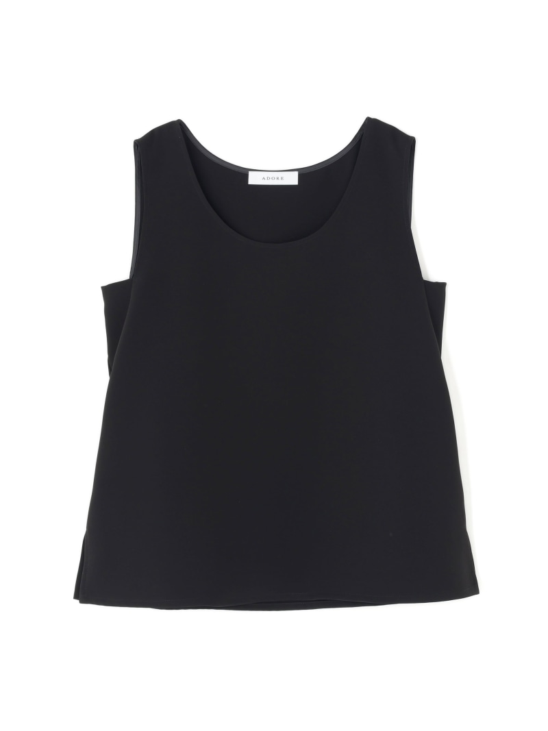 ドライタッチWクロスブラウス ADORE アドーア トップス シャツ・ブラウス ホワイト ブラック【送料無料】[ Fashion]｜ADORE （アドーア）