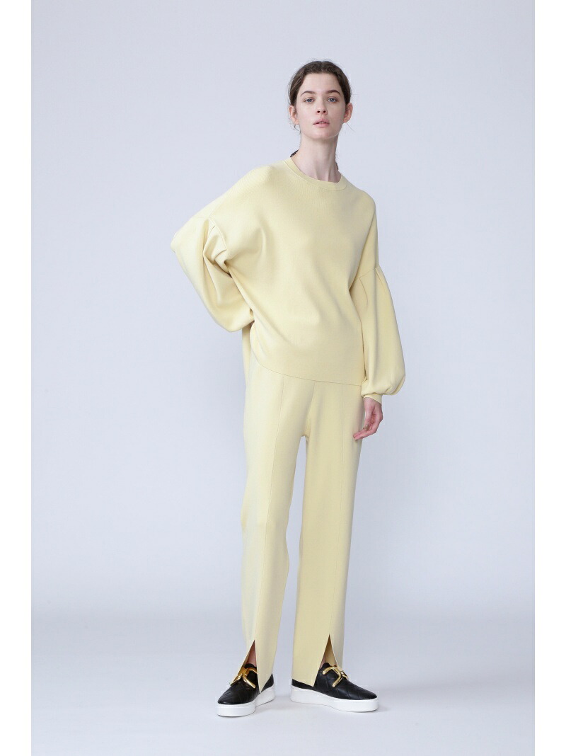 【SALE／50%OFF】ソフトストレッチフロントスリットパンツ ADORE アドーア パンツ その他のパンツ ブラック イエロー【RBA_E】【送料無料】[ Fashion]｜ADORE （アドーア）