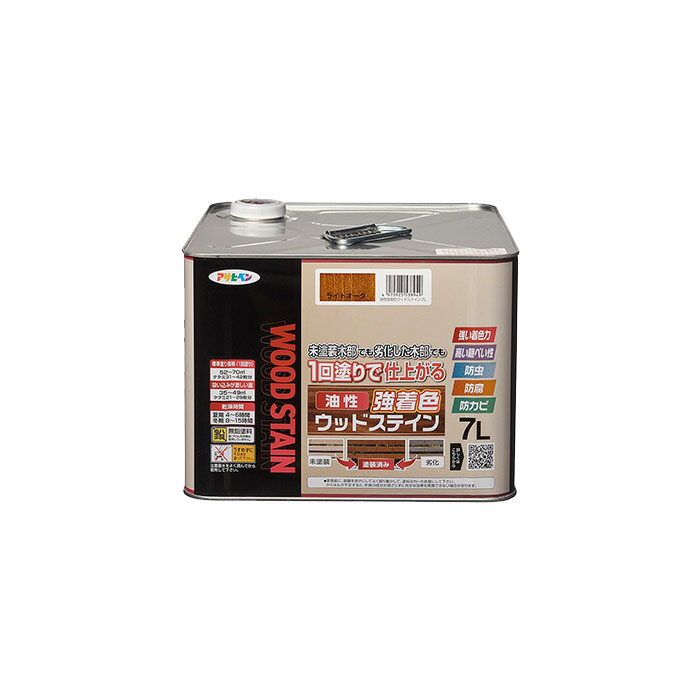 油性強染めつけるウッドステイン アサヒペン 7L 点火装置オーク材 油性えの具 ペンキ塗り