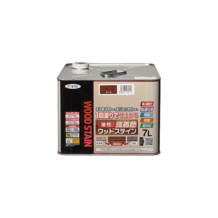 油性強染めつけるウッドステイン アサヒペン 7L チーク 油性えの具 ペンキ塗り