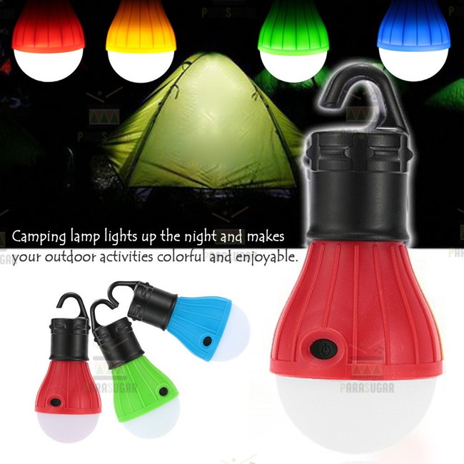 ☆送料コミコミ☆ 電球型 乾電池式 LED ランタン レッド キャンプ 夜釣りに！ 倉庫 トイレ 廊下 玄関 庭 街灯 作業 緊急 0-105画像