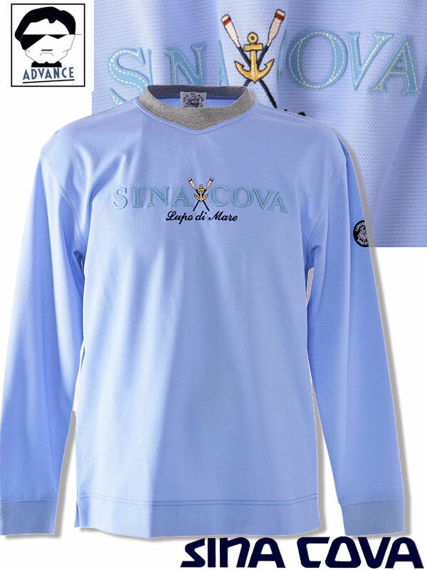 シナコバ ゴルフ sina cova 2025新作春夏 長袖Tシャツ ちょいワル 大きいサイズ メンズ sinacova おしゃれ マリン ブランド ラッピング無料【送料無料】【お取寄せ可】こちらの在庫ありの商品は土日祝日も休まず発送 25110050 M/L/LL