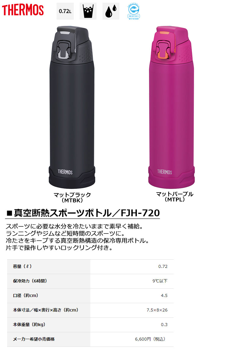 市場 0.72L サーモス 真空断熱スポーツボトル -THERMOS-