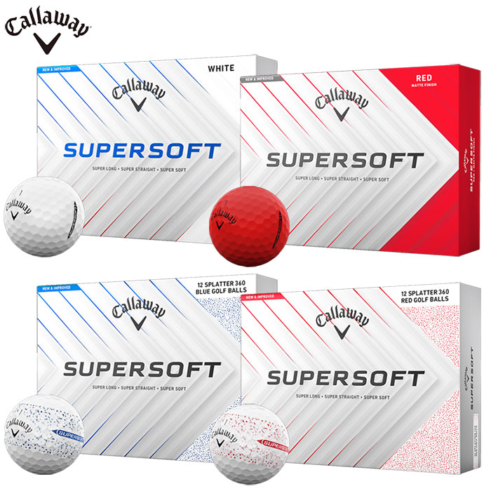 キャロウェイ スーパーソフト スプラッター 360 ゴルフボール レッド Callaway 新作 2025年モデル キャロウェイ SUPERSOFT SPLATTER