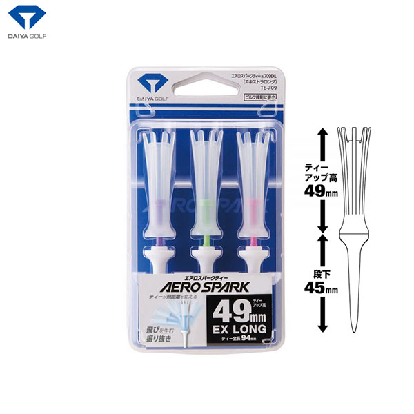 (未使用･未開封品)　ダイヤ(DAIYA) TE-409 エアロスパークティー エキストラロング カラー TE-409 gsx453j DAIYA GOLF 【メール便対応】ダイヤ ゴルフ エアロスパーク