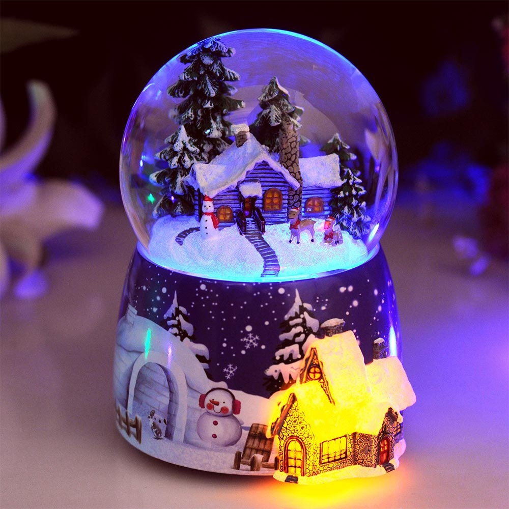 【楽天市場】クリスマスオルゴール スノードーム 音楽付き LED