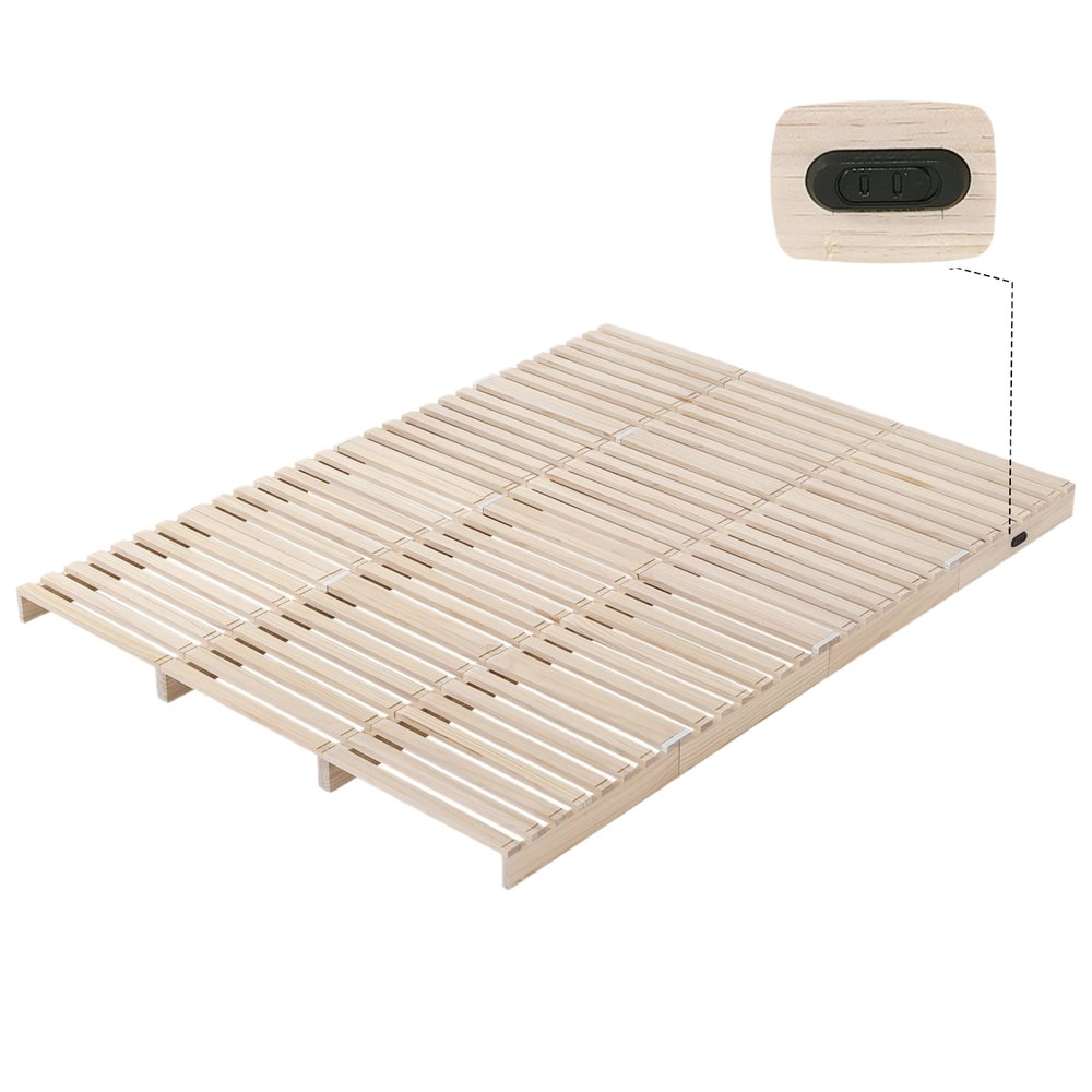 パレットベッド 12枚セット すのこベッド コンセント付き 天然パイン材 ローベッド 50*50cm 組み換え自由 木製 天然木 軽量 ベッド パレット ロータイプ ベッドフレーム
