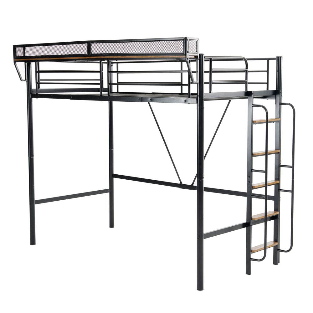 楽天市場】【ブラック】システムベット 宮棚 ロフトベッド シングル