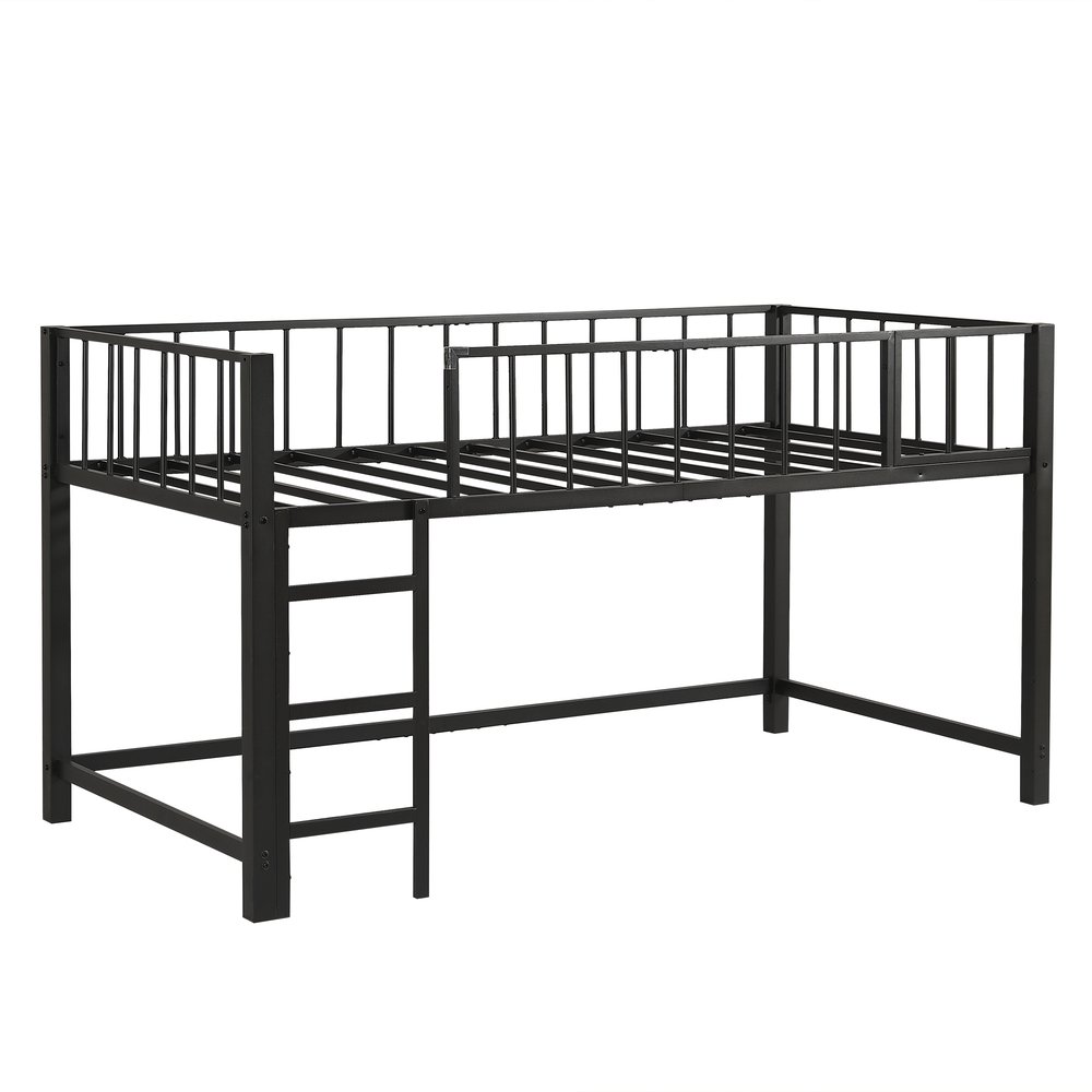 ロフトベッド パイプベッド シングル 高さ110cm ロフトベッド ロータイプ 左右入れ替え 子供ベッド シングルベッド 下収納 ロフト ベッド 省スペース スチール｜adventurerstore