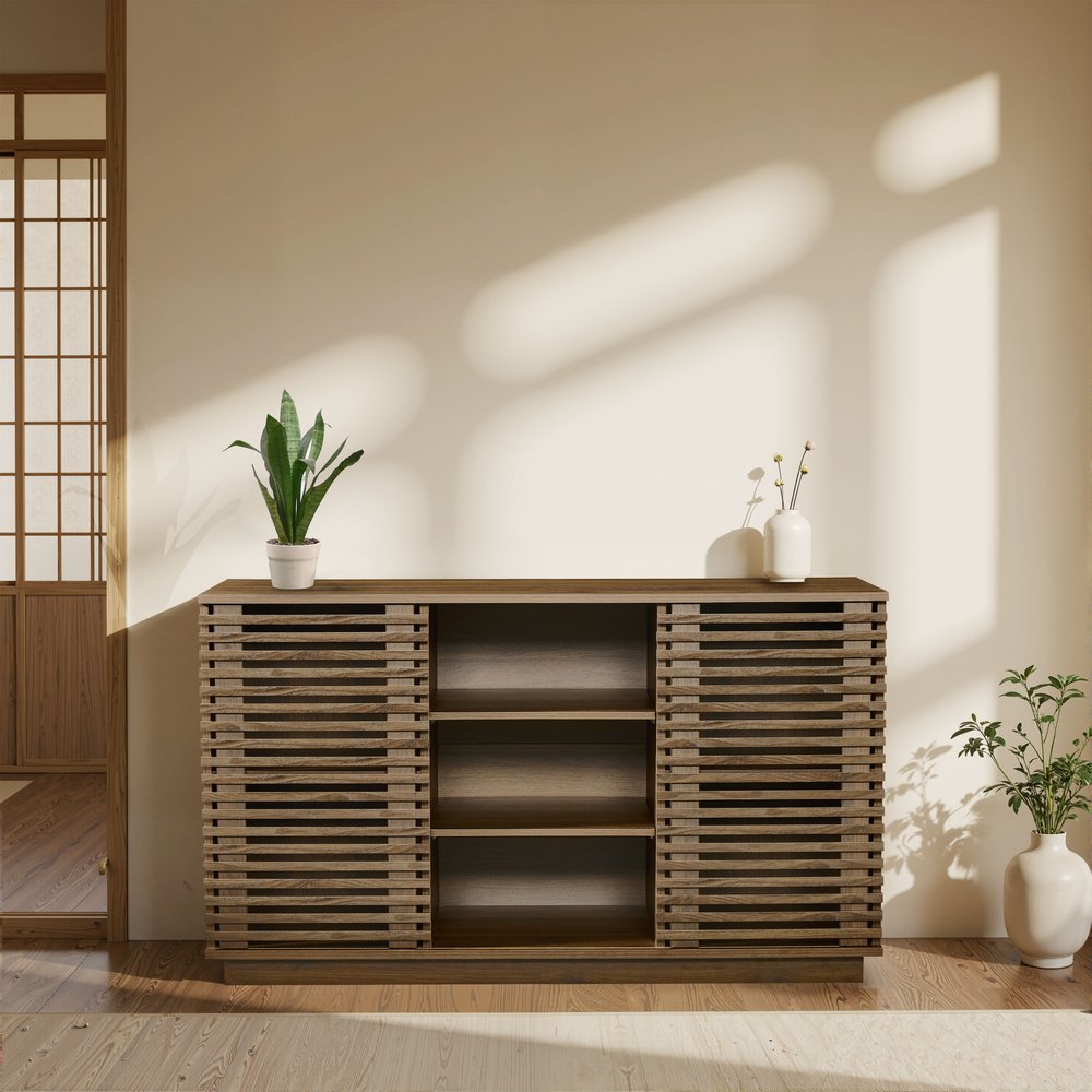 楽天市場】W90*H120 リビングボード キャビネット 扉 北欧 シンプル