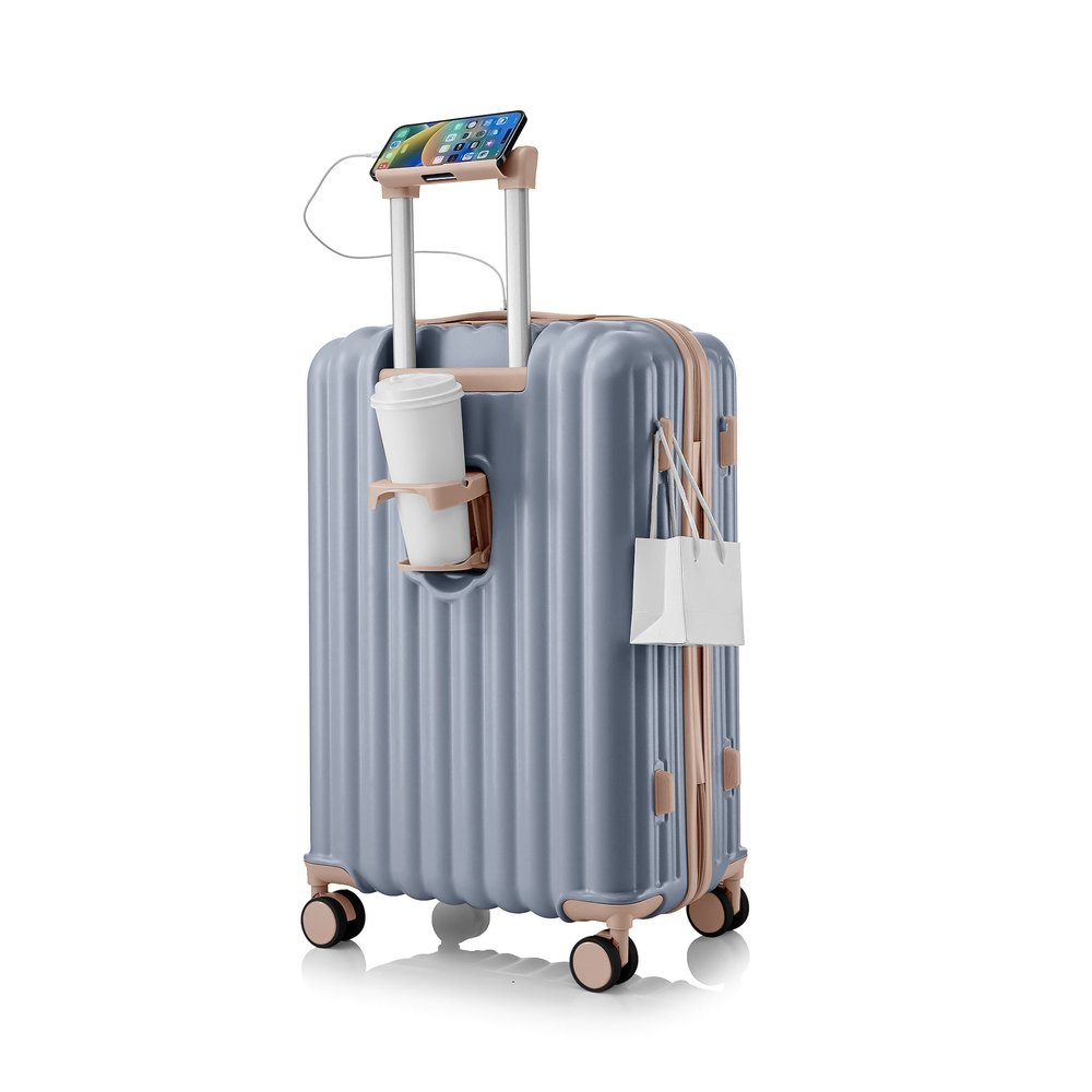 旅行バッグ 機内持ち込み 軽さ キャリーバッグ S大きさ USB界面付き添い人 ドリンク保持者付 ダブルキャスター 宛転たる 静音 森閑とした 可愛らしい 格好のいい 行楽 suitcase