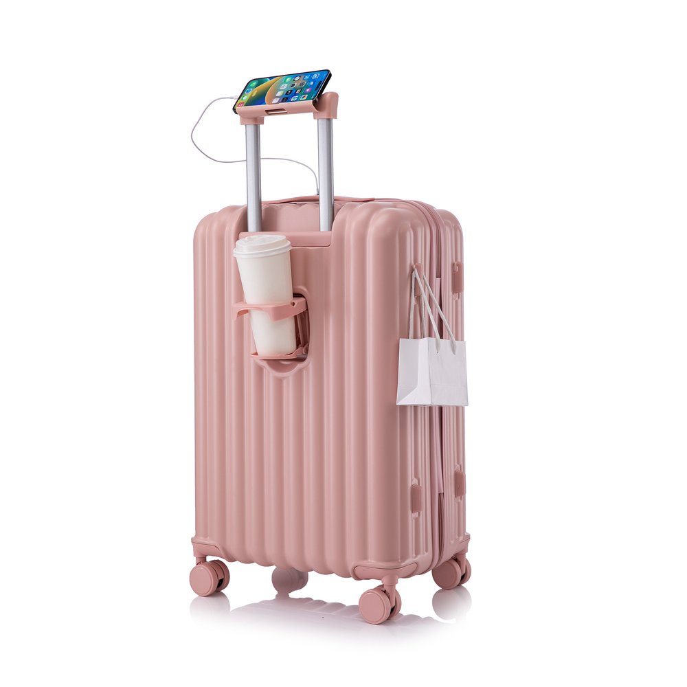 旅行バッグ 機内持ち込み 軽さ キャリーバッグ S大きさ USB界面付き添い人 ドリンク保持者付 ダブルキャスター 宛転たる 静音 森閑とした 可愛らしい 格好のいい 行楽 suitcase