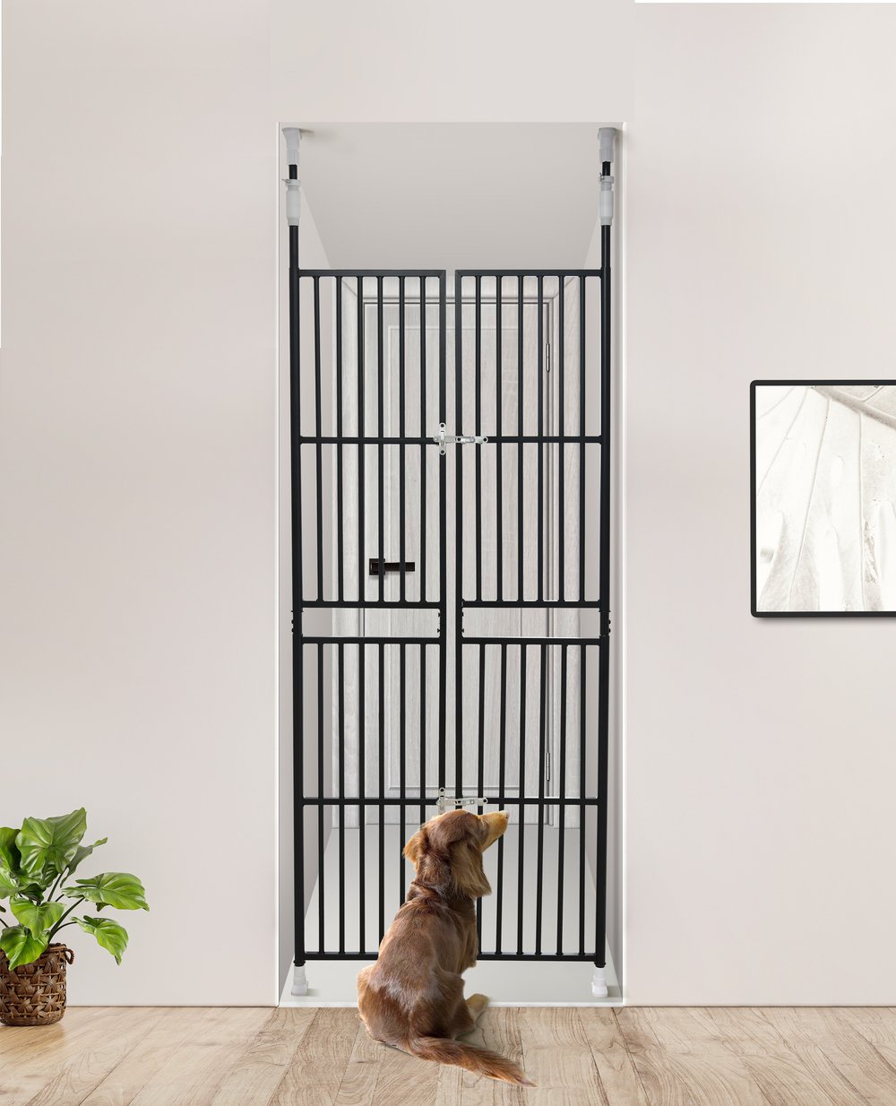 楽天市場】ペット高さ調節対応 191～255cm ドア ケージ 留守番 保護