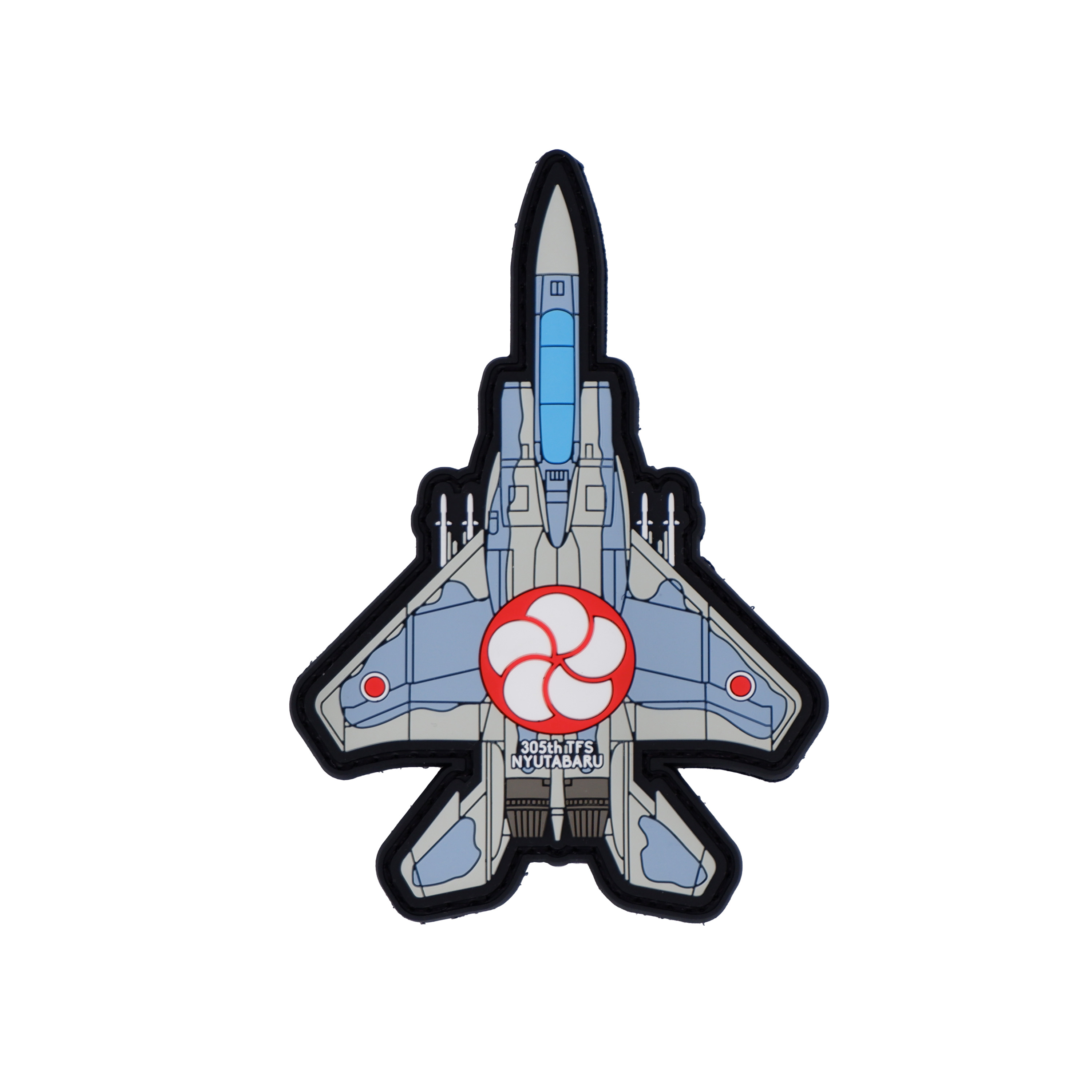 アメリカ空軍 F-15E PVCパッチ 航空自衛隊 PVC F-15 戦闘機 3D 機体型 ワッペン 両面 ベルクロ