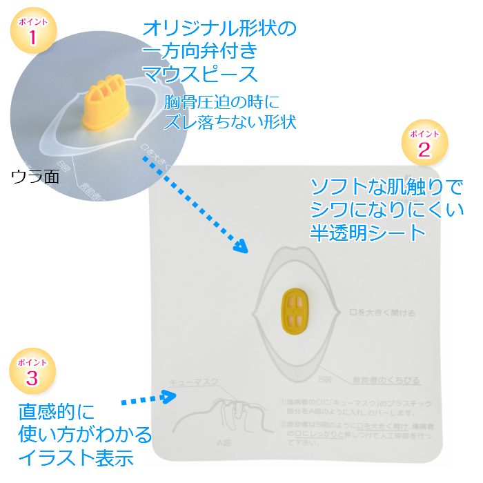 楽天市場 あす楽 翌日配達 心肺蘇生訓練 心臓マッサージ 人工呼吸 Cpr訓練 Aed講習 人工呼吸用携帯マスク キューマスク 10個組 4 ヤガミ Aed通販サイト 楽天市場店