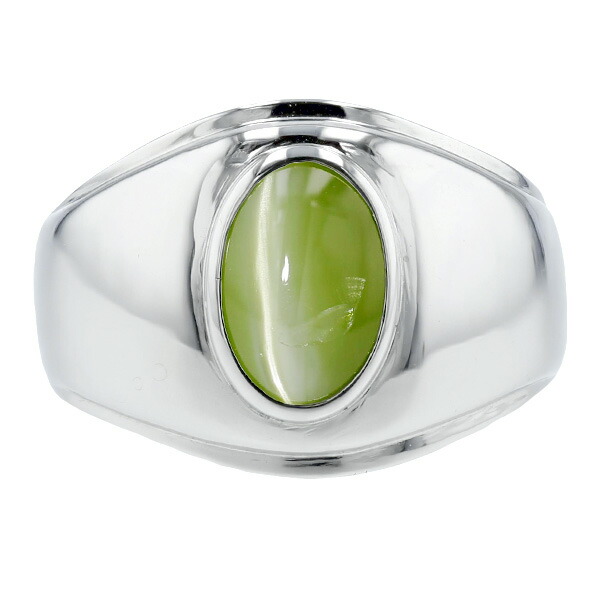 楽天市場】クリソベリルキャッツアイ メンズ リング 3.208ct