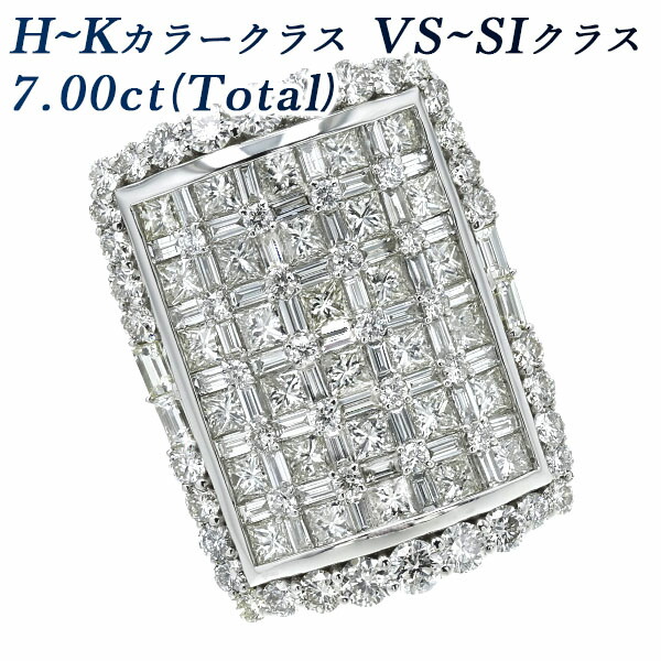 ダイヤモンド リング 7ct(Total) VS～SIクラス H～Kクラス プラチナ 7カラット ダイヤモンドリング ダイアモンドリング ダイヤリング ダイアリング ダイヤ ダイア 指輪 指環 diamondring ring diamond Pt900 メンズリング ゴージャス