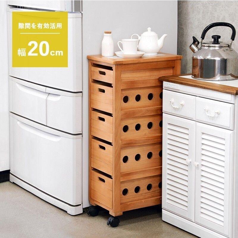 楽天市場】桐製 タイル付 ストッカー 4段 野菜ストッカー