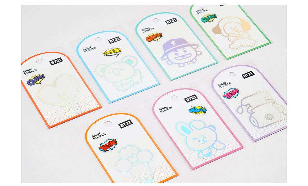 市場 BT21 Shine Sticker デコレーション 送料無料 ステッカー デコステッカー 跡が残らない スマホデコ シャインステッカー シール  BTS公式グッズ