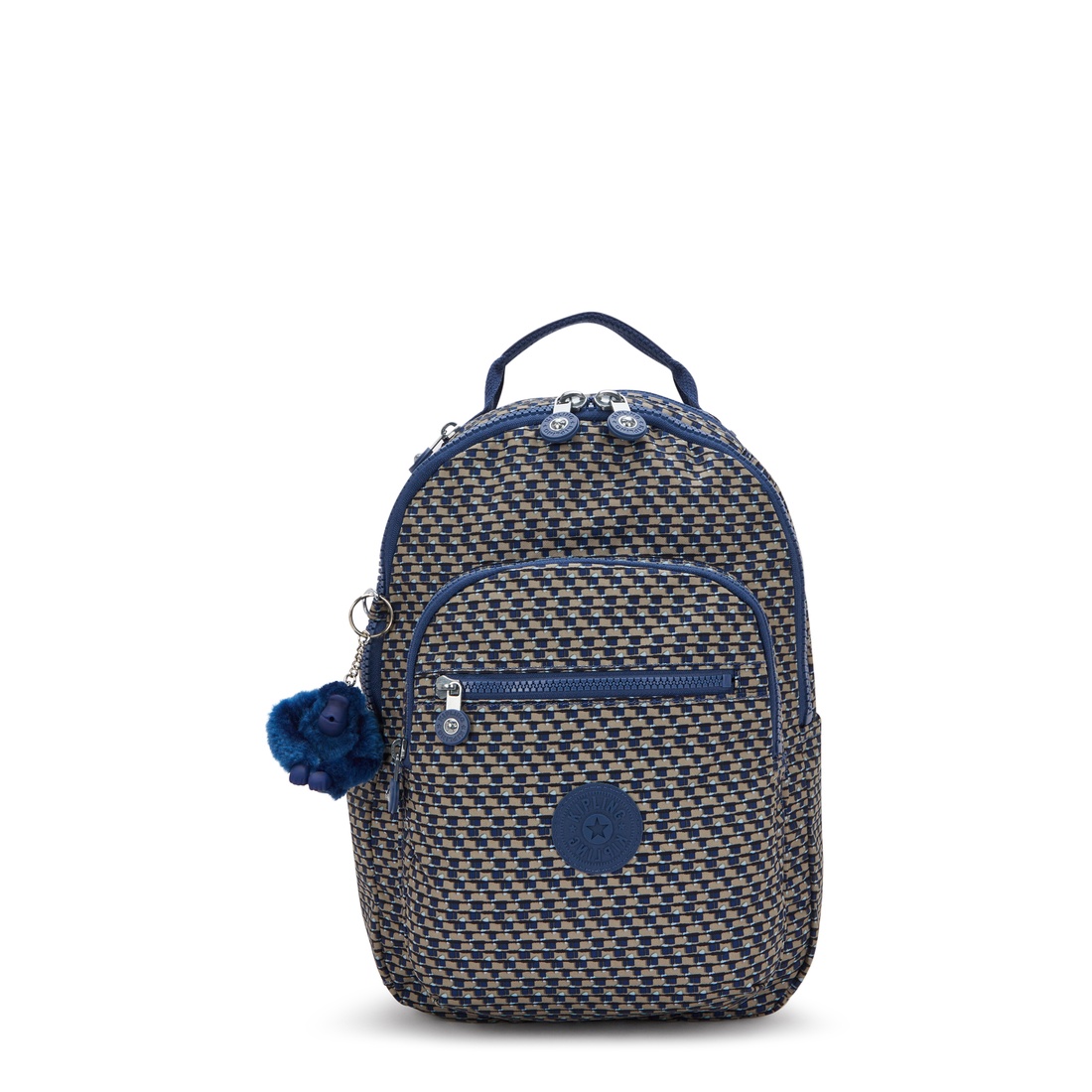 キプリング 公式 リュック バックパック SEOUL S(Blue on Wire) ソウルエス(ブルーオンワイヤー) KI56119PC ベーシックプリント コレクション