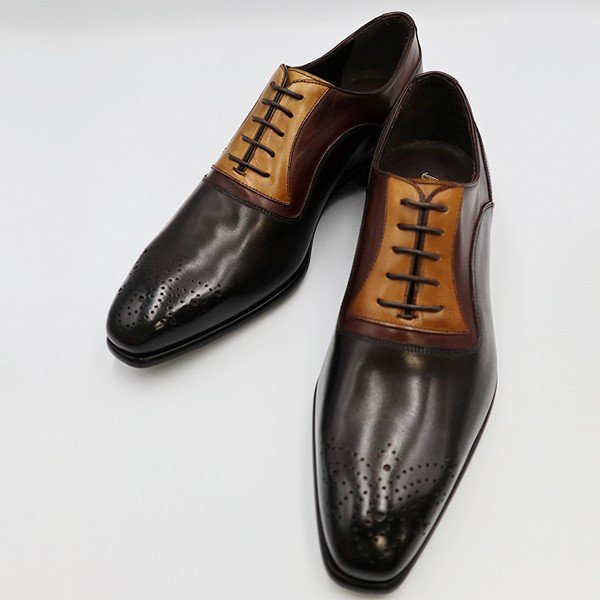 楽天市場】ビジネスシューズ メンズ ウイングチップ 3カラーコンビ