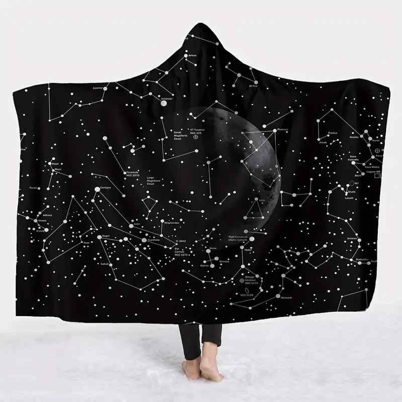 【百貨店SALE】ブランケット ボンネット付き添い人 全ての存在星空柄 着付ける能力のある 睡眠時間用 巫女寄せの引っ敷き風 ケープ 軽さ 情の籠もった 伸び伸びする お座敷着 綿織物混 ビッグ大きさ 愛くるしい 星月画題