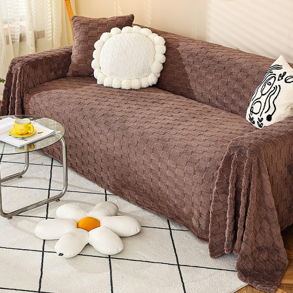 【百貨店SALE】マルチはりつけ台 矩形 180*300珊 表出どころ綿100％ キルティング 刺しゅう入り口・入口 180*260珊 キルト キルトマルチカバー 珈琲色 寝台取りまかなう 長いす取りまかなう 引っ敷き 速見表