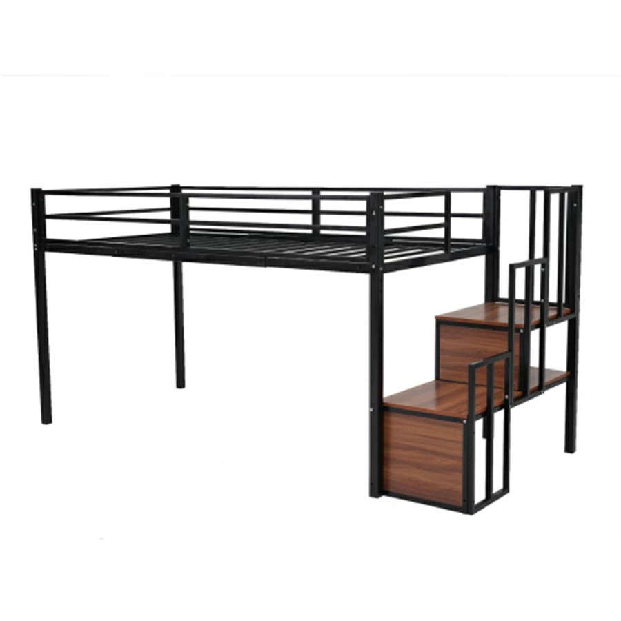 【百貨店SALE】新作 黒いこと 屋根裏部屋寝台 配管寝台 上がり段付き添い人 シングル寝台 置き目手合い ロフトベッドロータイプ 木 納める 北欧風 今めかしい 子供部屋 スチール写真