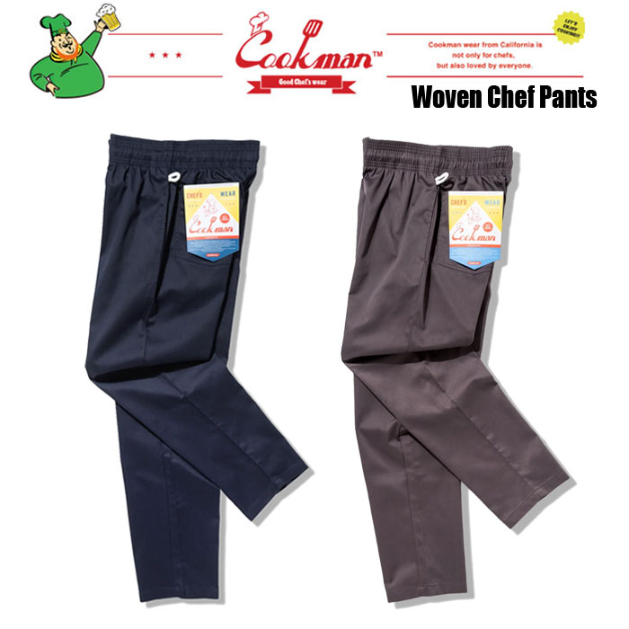 (お得なクーポン発行中！) クックマン ウーブン シェフパンツ ソリッドカラー 単色 COOKMAN Woven Chef Pants 61843 61844