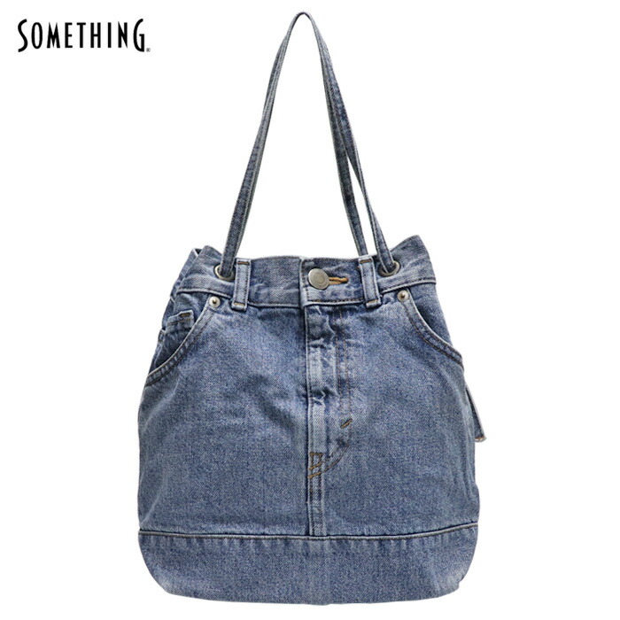サムシング ジーンズ トートバッグ レディース atelier SOMETHING DRAWSTRING BAG