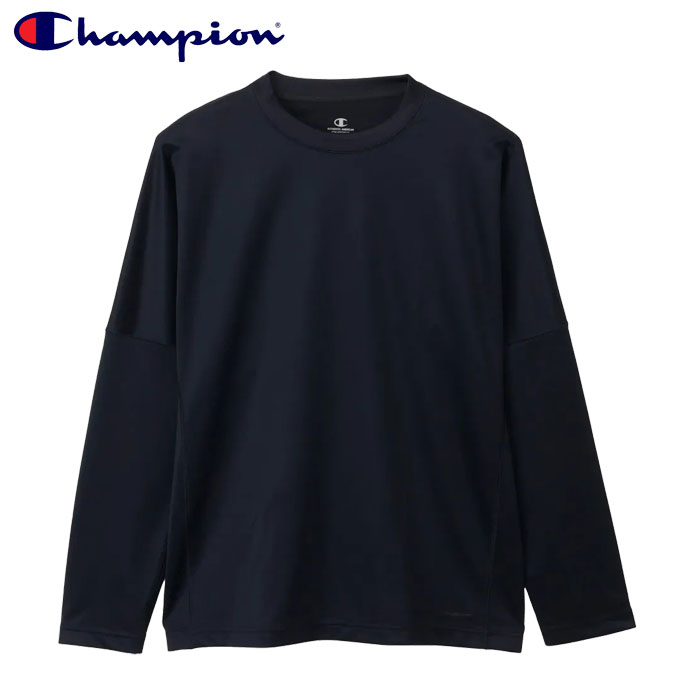 チャンピオン リカバリーウェア 長袖 Tシャツ (メール便 送料無料) Champion Recovery Wear C3-CS490 090 Black｜AFRO JACK