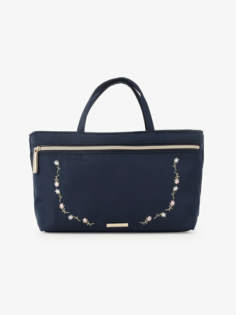 SALE 10%OFF フラワー刺繍バッグインバッグ Afternoon Tea ☆新作入荷☆新品 アフタヌーンティー リビング Fashion バッグ ピンク 最大87％オフ Rakuten ネイビー RBA_E ポーチ