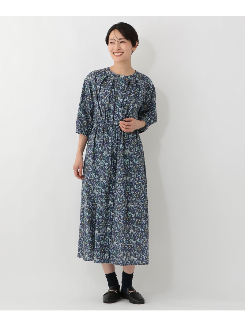 【オンラインストア限定】ワンピース/リバティプリント Afternoon Tea LIVING アフタヌーンティー・リビング ワンピース・ドレス ワンピース ネイビー【送料無料】[ Fashion]