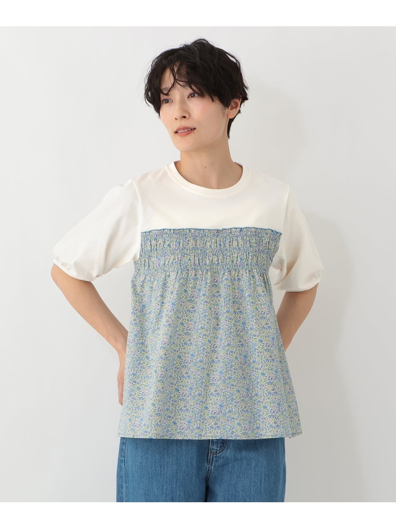 うつり変わりティーシャツ/リバティプリント Afternoon Tea LIVING 昼過ぎお茶・リビング トップス カットソー・ティーシャツ 米国海軍 緑であること 青色【貨物輸送無料】[ Fashion] トップス-Tシャツ・カットソー