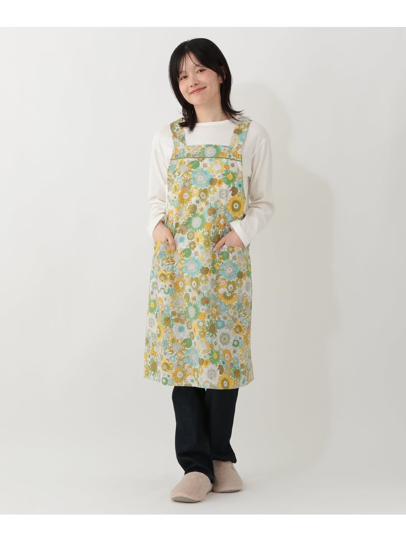 前垂れ/リバティプリント Afternoon Tea LIVING 昼過ぎお茶・リビング 食器・膳立て手道具・勝手もと設備 前垂れ 黄色 サクラ色【貨物輸送無料】[ Fashion]