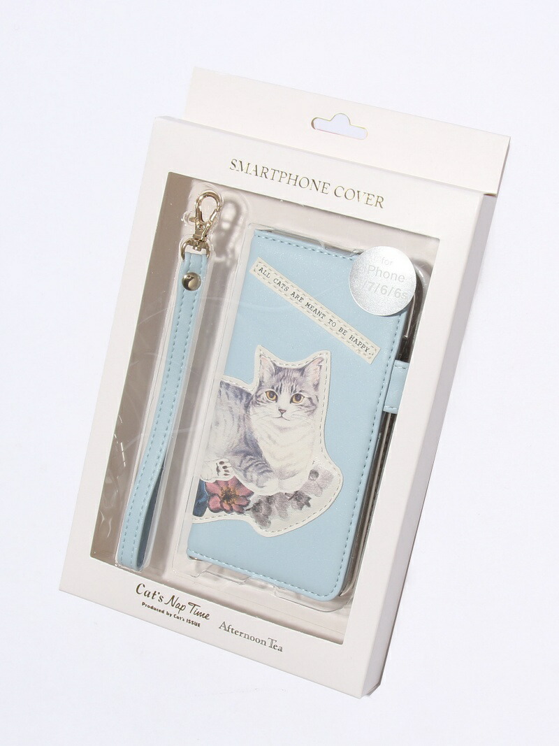 楽天市場 Rakuten Fashion Cat S Naptime ブック型iphone8 7 6 6sケース Afternoon Tea アフタヌーンティー リビング ファッショングッズ 携帯ケース アクセサリー ブルー Afternoon Tea Living