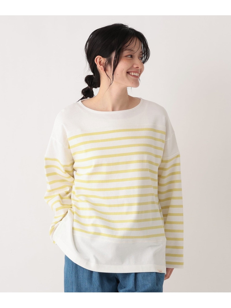 MON JOURNALパネルボーダープルオーバー Afternoon Tea LIVING アフタヌーンティー・リビング トップス カットソー・Tシャツ イエロー グレー パープル ブルー【送料無料】[ Fashion]