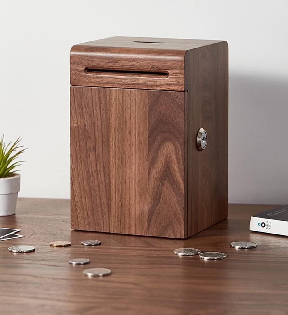 楽天市場】貯金箱 木製 鍵 宝箱 お札 紙幣 小銭 おもしろ アンティーク