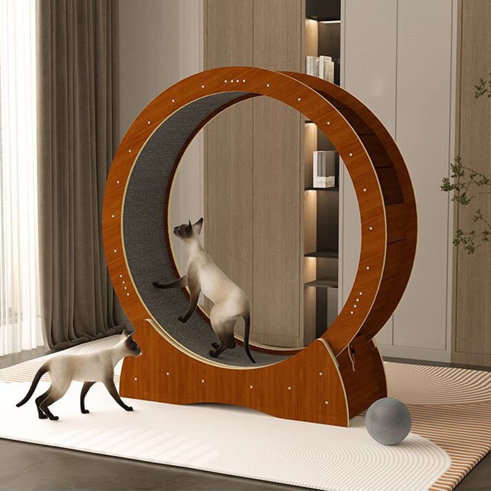 キャットホイール 猫 猫の回し車 キャットほいーる 猫用 猫ローラー ペット用トレッドミル 簡単インストール ルームランナー キャットランナー ランニングホイール キャットウォーク おもちゃ 運動用 運動不足 (Mサイズ/Lサイズ/XLサイズ) [水色/淡い木目調/深みのある木目]