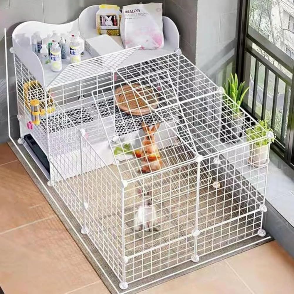 楽天市場】兎 ケージ 大型 ワイヤーケージ 上部収納 ウサギケージ