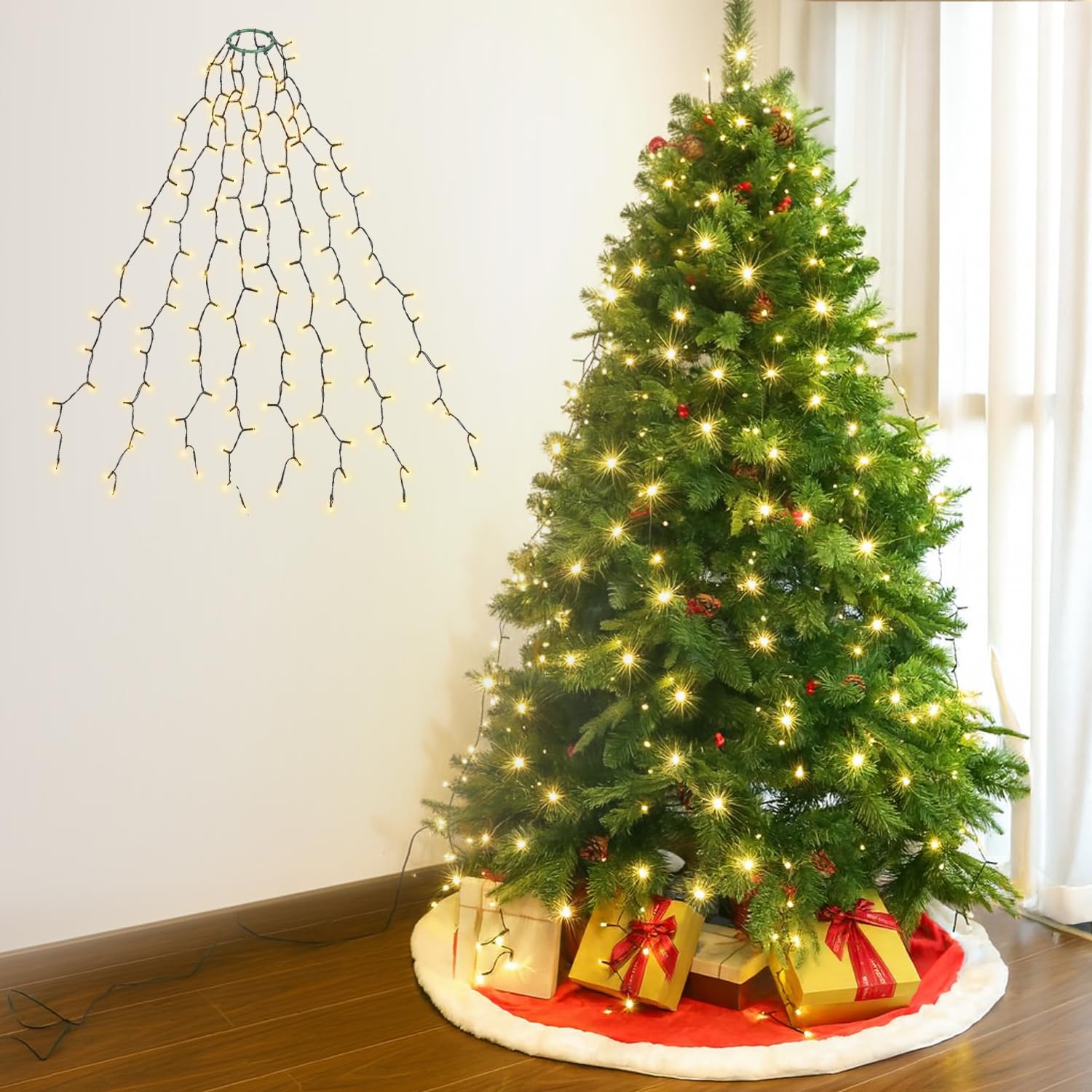 楽天市場】【COSTCO】クリスマスツリー 電飾付き 約137cm LED ライト