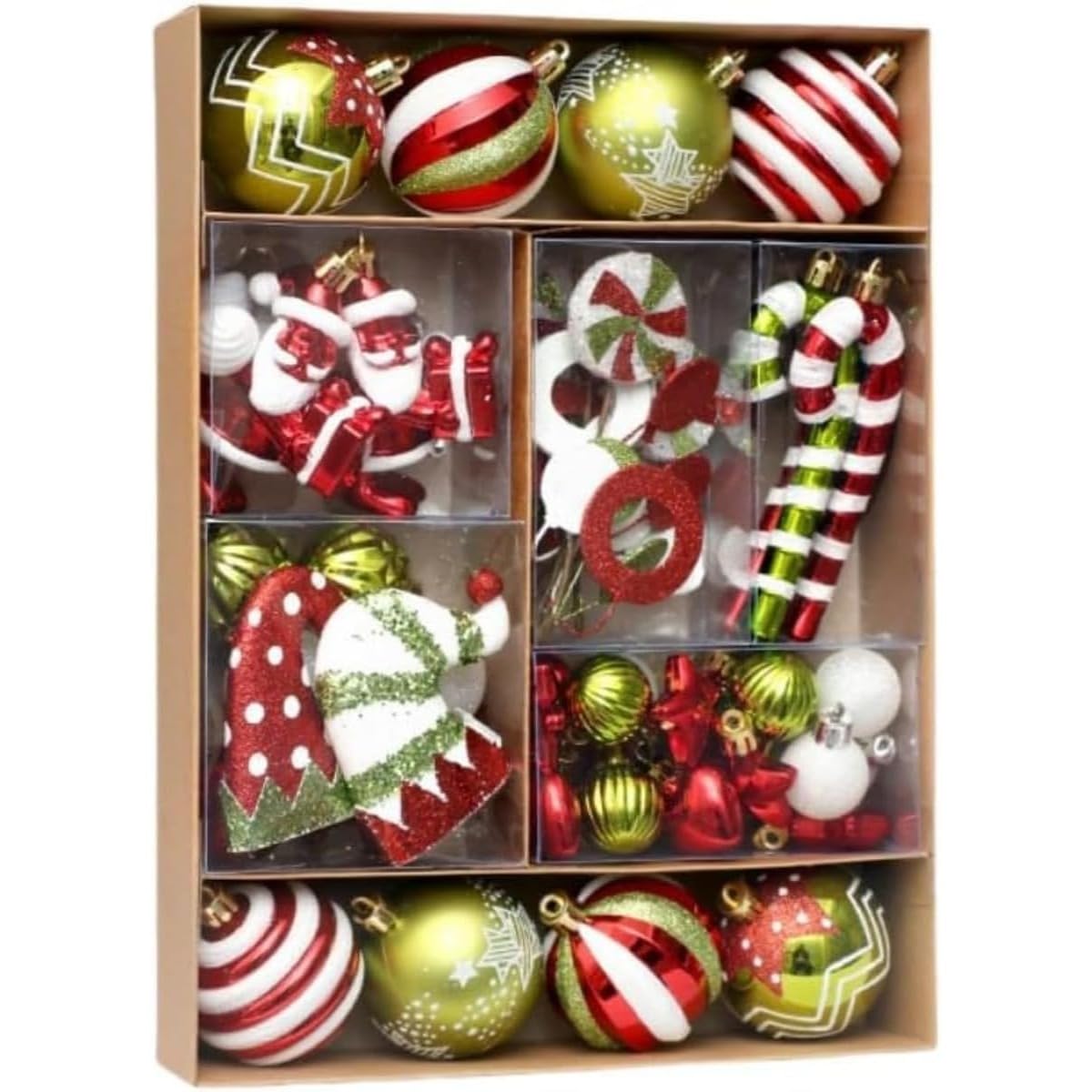 【50個セット】北欧風 クリスマスボールオーナメント デラックス仕様 おしゃれ華やかツリー装飾