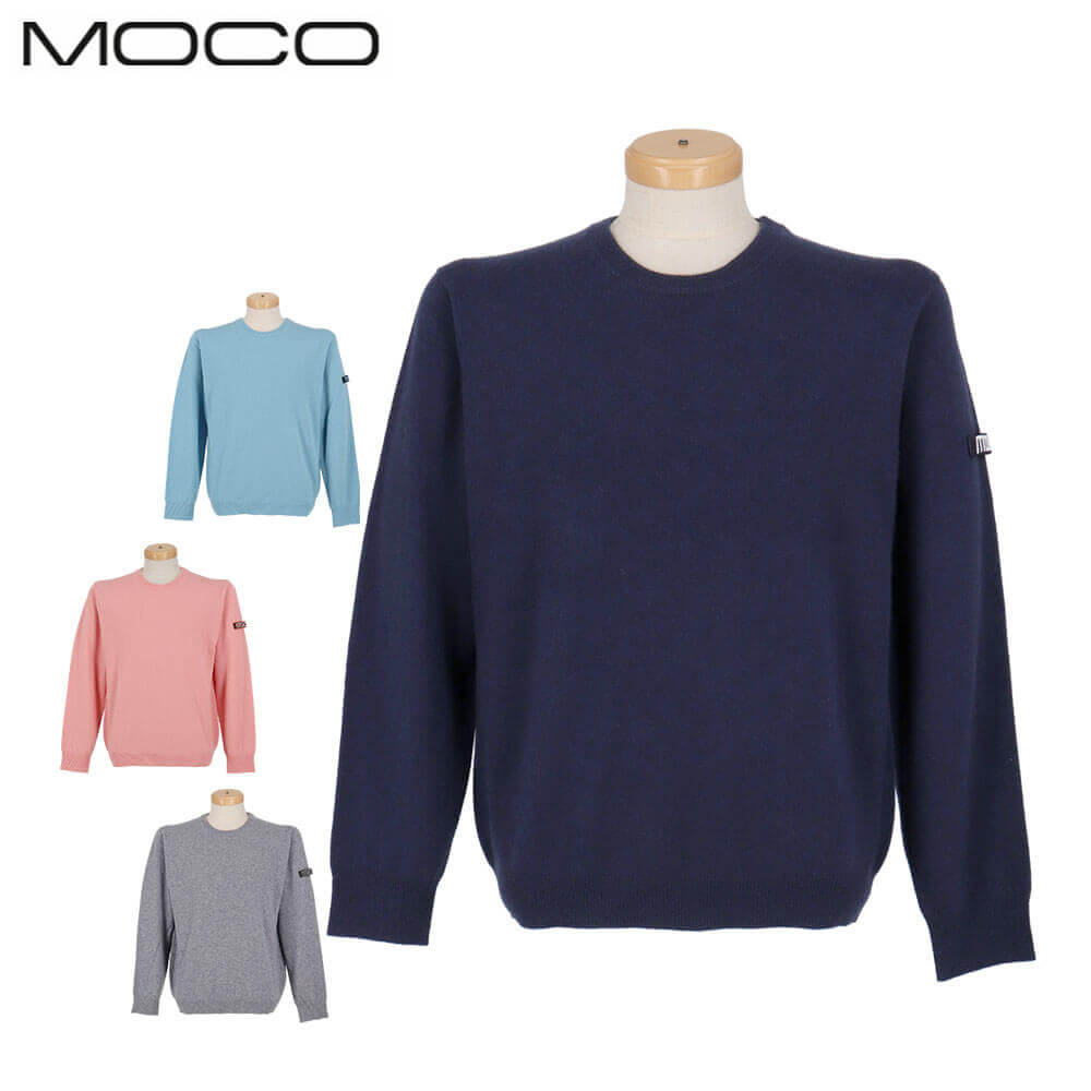 【最大10000円ＯＦＦクーポン配布中！】4/23まで　 モコ メンズ カシミヤ 長袖 クルーネック セーター 21-1252031 ゴルフウェア [2025年秋冬モデル]