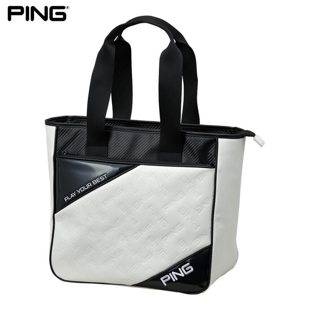 【最大10000円ＯＦＦクーポン配布中！】4/23まで　 PING ピン エンボス トートバッグ GB-U2517 38575-01 WHITE