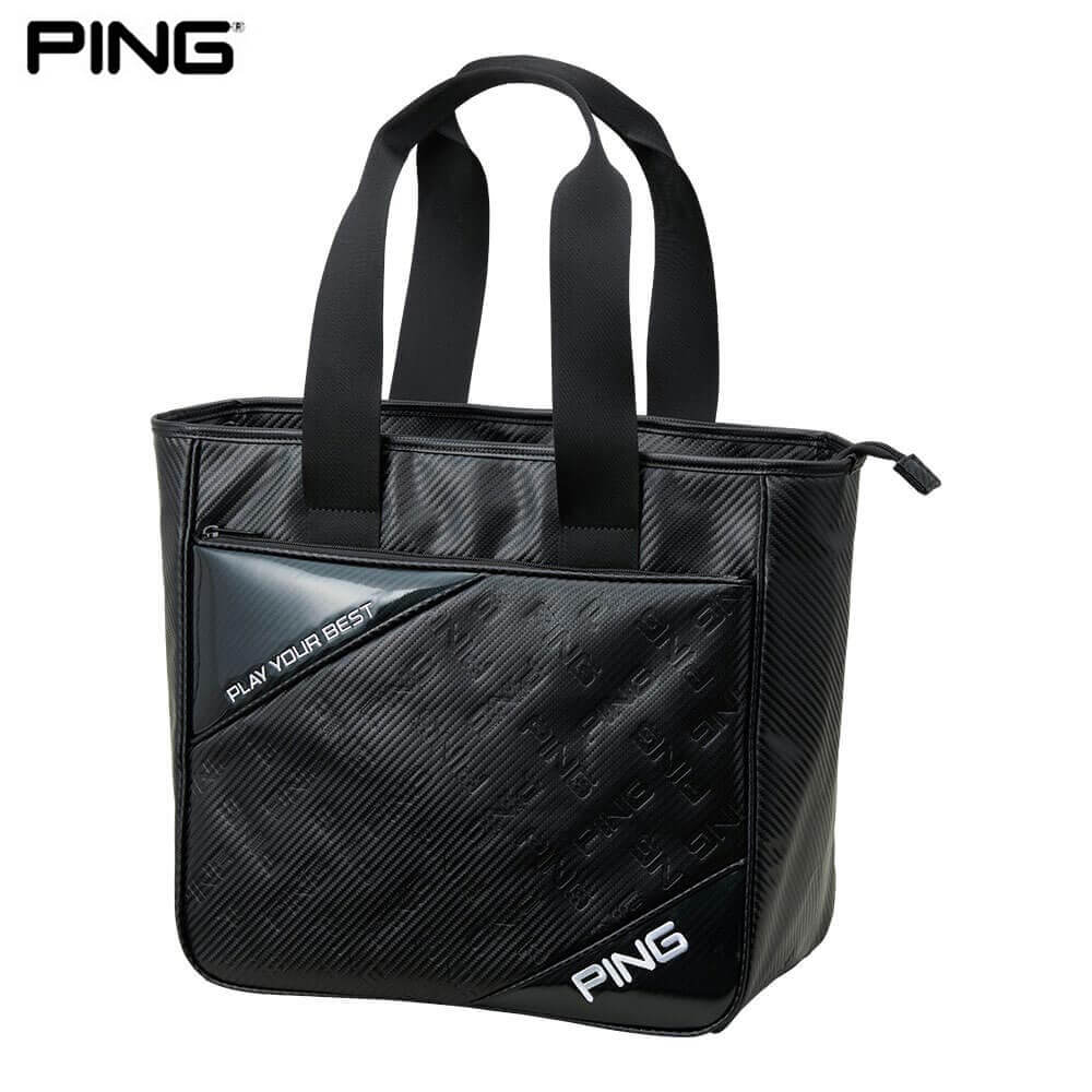 【最大１万円割引クーポン配布中！　PING ピン エンボス トートバッグ GB-U2517 38575-02 BLACK｜AGゴルフストア　ギア＆アパレル