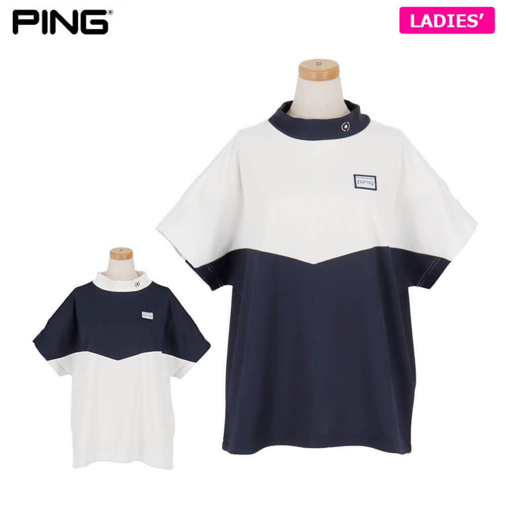 【今ならP10倍以上還元！さらに3点購入で10％OFF！】4/17 12:59まで　 【50％OFF】 ピンゴルフ レディース 半袖 ハイネック シャツ 622-5167302 ゴルフウェア [2025年春夏モデル] 特価