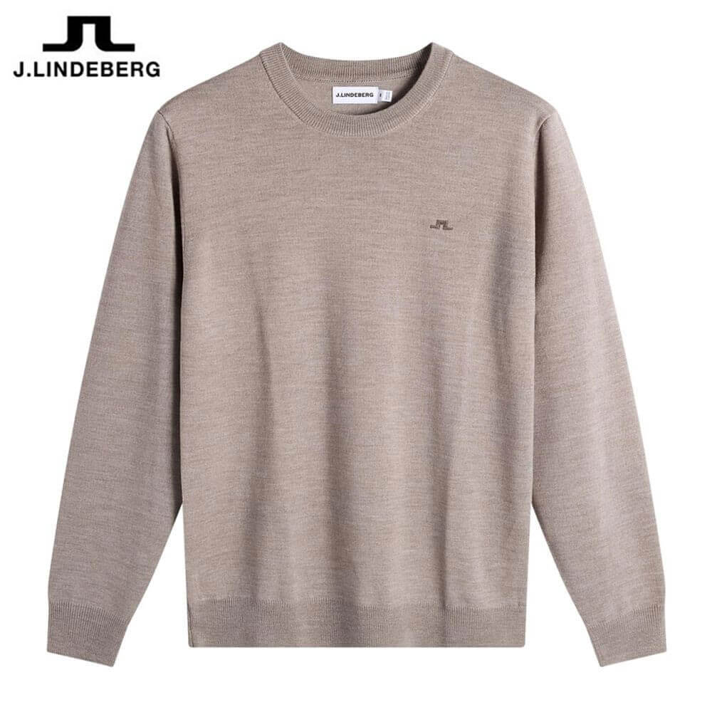 【最大１万円割引クーポン配布中！　Jリンドバーグ メンズ ファインニット クルーネック 長袖 セーター 071-15214 047 ブラウン ゴルフウェア [2026年春夏モデル 30％OFF] 特価｜AGゴルフストア　ギア＆アパレル