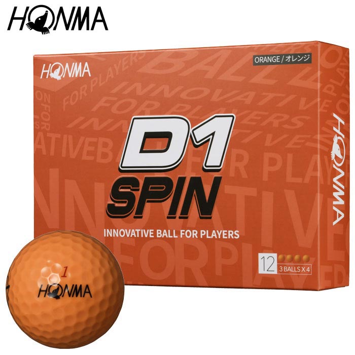本間ゴルフ D1 SPIN ゴルフボール 1ダース （12球入り） オレンジ [2023年モデル] 特価　【あす楽対応】画像
