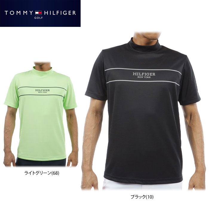 【最大10000円ＯＦＦクーポン配布中！】4/23まで　 【46％OFF】 トミー ヒルフィガー ゴルフ メンズ ロゴプリント ラインデザイン ストレッチ 半袖 モックネックシャツ THMA420 ゴルフウェア [春夏モデル] 特価