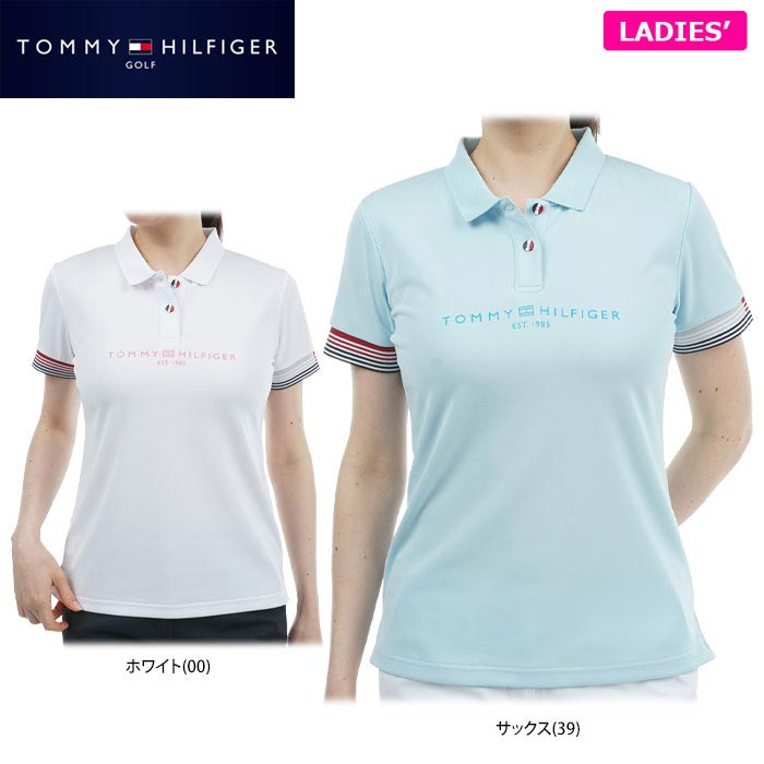 【今ならP10倍以上還元！さらに3点購入で10％OFF！】4/17 12:59まで　 【47％OFF】 トミー ヒルフィガー ゴルフ レディース ロゴデザイン トリコロールカラー 半袖 ポロシャツ THLA429 ゴルフウェア [春夏モデル] 特価